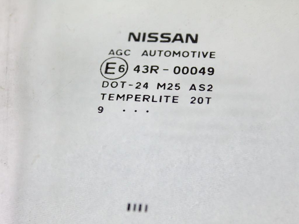 80300EY10A VETRO SCENDENTE PORTA ANTERIORE DESTRA NISSAN QASHQAI +2 2.0 D 110KW AUT 5P (2010) RICAMBIO USATO