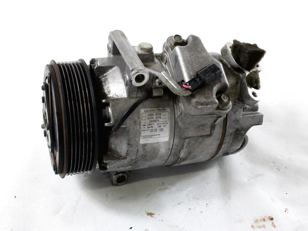 92600JD75A COMPRESSORE CLIMATIZZATORE CLIMA A/C NISSAN QASHQAI +2 2.0 D 4X4 110KW AUT 5P (2010) RICAMBIO USATO 