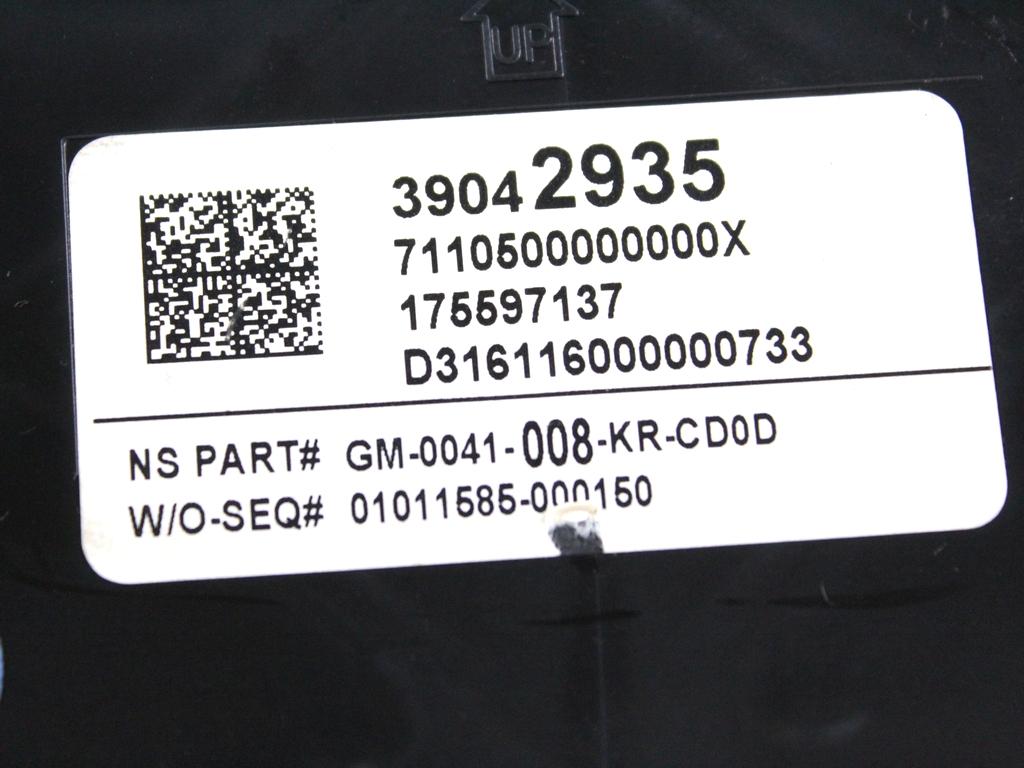 55493025 KIT ACCENSIONE AVVIAMENTO OPEL ASTRA K SW 1.6 D 81KW 6M 5P (2016) RICAMBIO USATO CON CENTRALINA MOTORE, QUADRO STRUMENTI CONTACHILOMETRI, DOPPIA CHIAVE 13510523 39040852 39042935