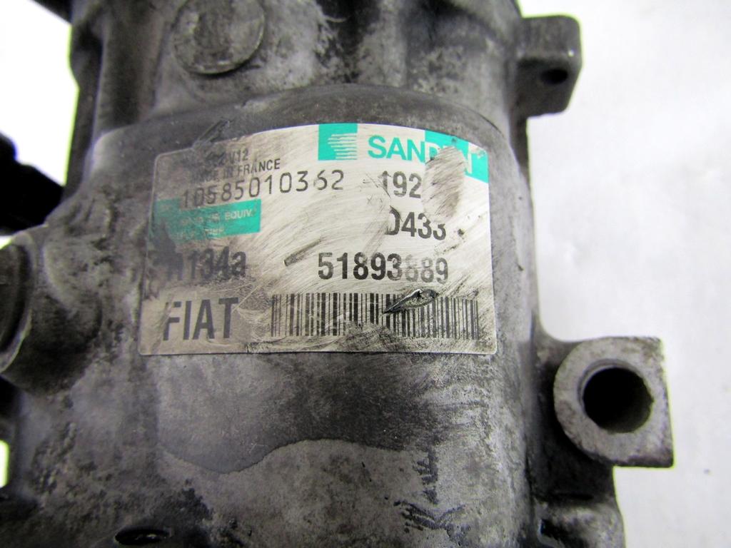 51893889 COMPRESSORE CLIMATIZZATORE CLIMA A/C FIAT PUNTO EVO 1.3 D 55KW 5M 5P (2014) RICAMBIO USATO