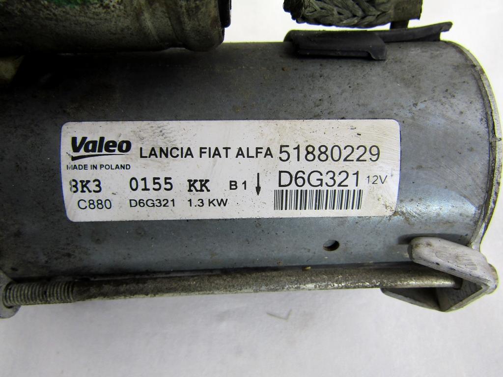 51880229 MOTORINO AVVIAMENTO FIAT PUNTO EVO 1.3 D 55KW 5M 5P (2014) RICAMBIO USATO