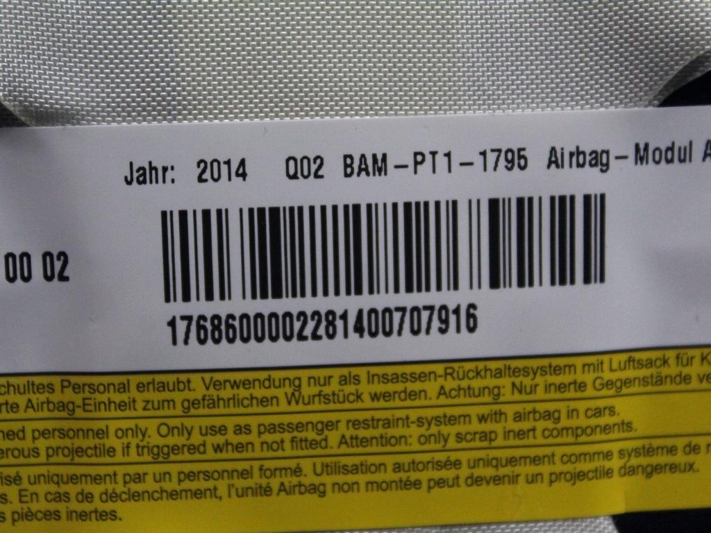 A1768600002 AIRBAG PASSEGGERO MERCEDES CLASSE A 180 W176 1.5 D 80KW 6M 5P (2014) RICAMBIO USATO