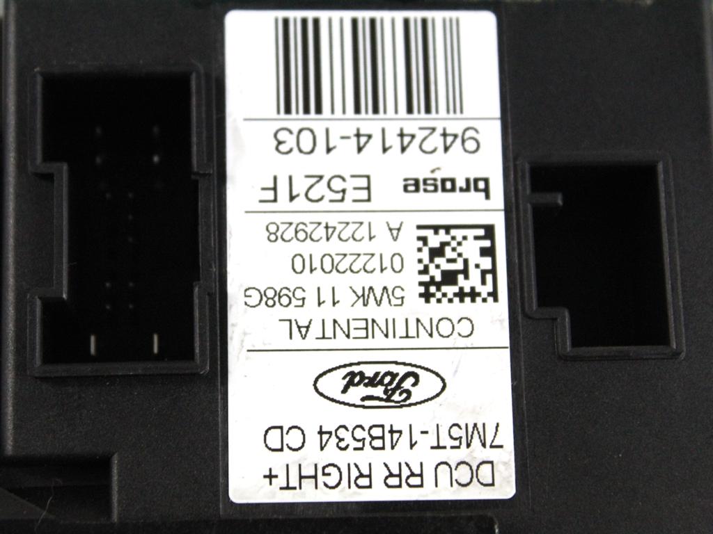 1738648 MOTORINO MECCANISMO ALZA-VETRO ALZA-CRISTALLO PORTA POSTERIORE DESTRA FORD C-MAX 1.6 D 80KW 5M 5P (2010) RICAMBIO USATO 7M5T-14B534-CD