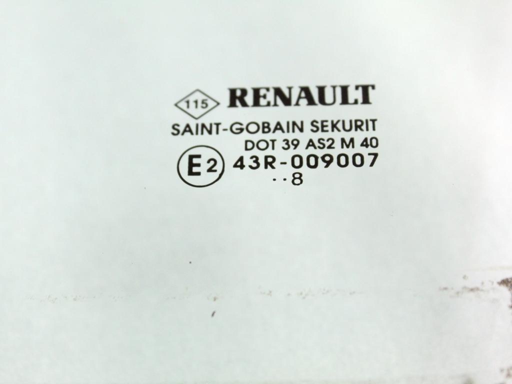 8200427619 VETRO SCENDENTE PORTA ANTERIORE SINISTRA RENAULT CLIO 1.2 B 55KW 5M 5P (2008) RICAMBIO USATO