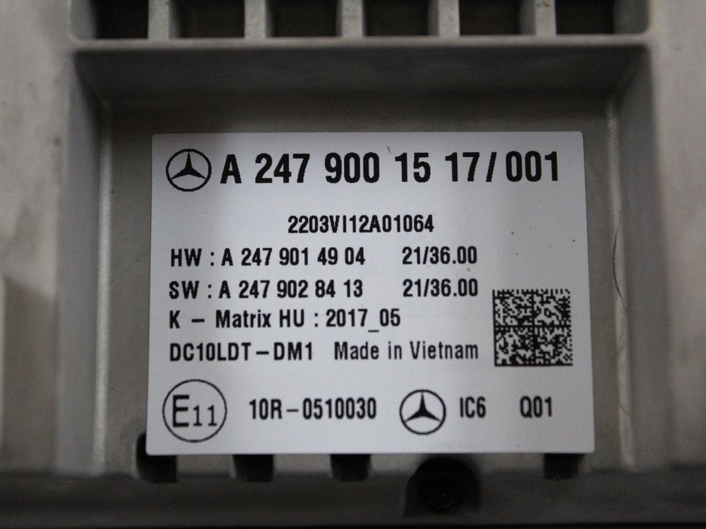 A2479001517 QUADRO STRUMENTI DISPLAY COCKPIT MERCEDES CLASSE A 180 W177 2.0 D 85KW AUT 5P (2022) RICAMBIO USATO