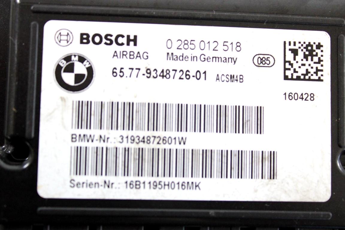 65779348726 CENTRALINA AIRBAG BMW SERIE 3 320D F31 LCI SW 2.0 D 4X4 140KW AUT 5P (2016) RICAMBIO USATO 0285012518