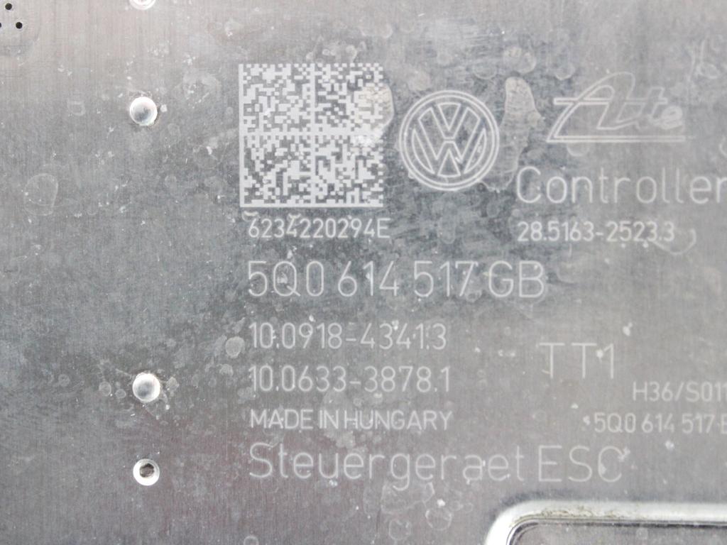 5Q0614517CB CENTRALINA POMPA AGGREGATO ABS AUDI Q3 SPORTABACK 2.0 D 110KW AUT 5P (2023) RICAMBIO USATO 5Q0614517GB 10.0918-43413 10.0633-3878.1