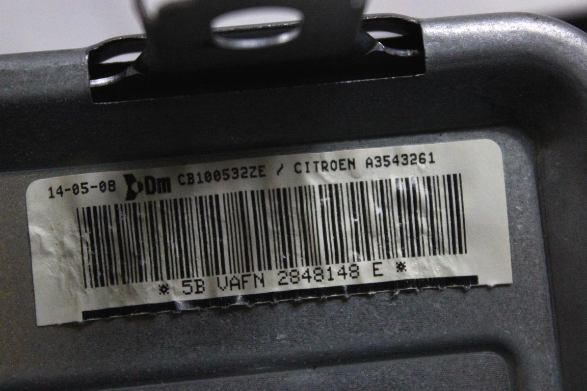 9663357480 KIT AIRBAG CITROEN C3 1.1 B 44KW 5M 5P (2008) RICAMBIO USATO CON PRETENSIONATORI CINTURE DI SICUREZZA, CENTRALINA AIRBAG, AIRBAG VOLANTE GUIDATORE, AIRBAG PASSEGGERO 96380009VD