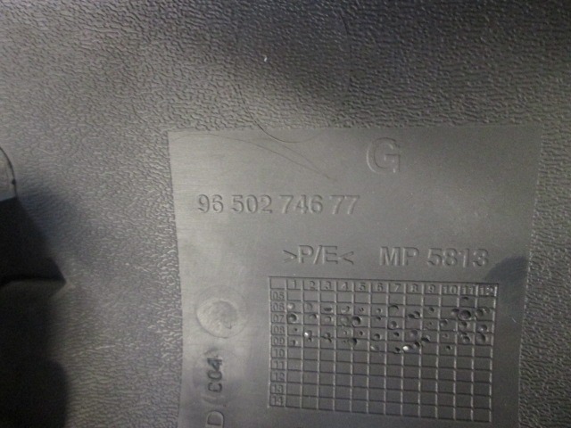 NOTRANJA OBLOGA PRAGA  OEM N. 9650274677 ORIGINAL REZERVNI DEL PEUGEOT 207 / 207 CC R WA WC WD WK (05/2009 - 2015) DIESEL LETNIK 2010