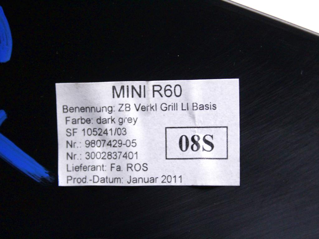 51459807429 MASCHERINA RIVESTIMENTO BOCCHETTA AERAZIONE CRUSCOTTO LATO SINISTRO MINI COUNTRYMAN R60 D 1.6 D 4X4 82KW 6M 5P (2011) RICAMBIO USATO