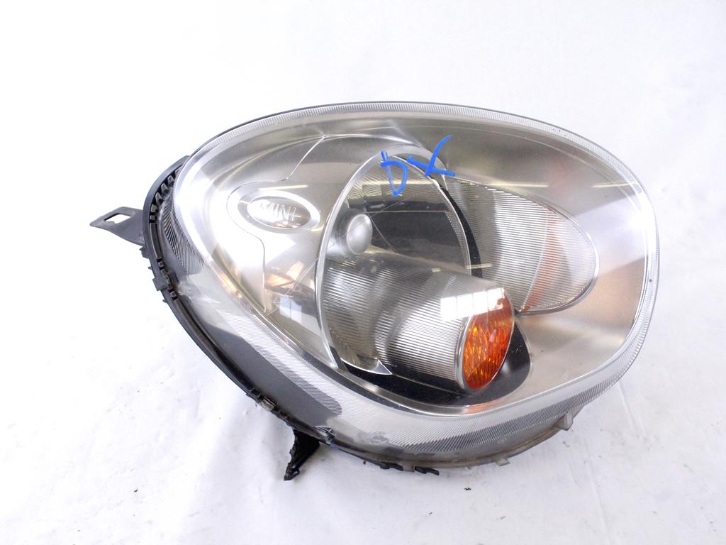 63129801030 FARO FANALE ANTERIORE DESTRO PER VEICOLI CON GUIDA A DESTRA MINI COUNTRYMAN R60 D 1.6 D 4X4 82KW 6M 5P (2011) RICAMBIO USATO SUPPORTO DANNEGGIATO 0301267602