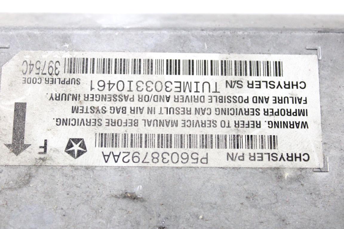 56038792AA KIT AIRBAG JEEP GRAND CHEROKEE 2.7 D 4X4 120KW AUT 5P (2004) RICAMBIO USATO CON CENTRALINA AIRBAG, AIRBAG VOLANTE GUIDATORE, AIRBAG PASSEGGERO, CRUSCOTTO 5GV61XDVAC 55116438AD