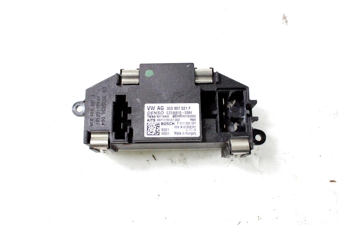 3C0907521F RESISTENZA RISCALDAMENTO CLIMATIZZATORE SKODA OCTAVIA VRS SW 2.0 D 125KW AUT 5P (2013) RICAMBIO USATO 