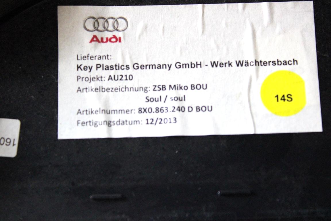 8X0863240DBOU TUNNEL CENTRALE AUDI A1 1.6 D 66KW 5M 5P (2014) RICAMBIO USATO