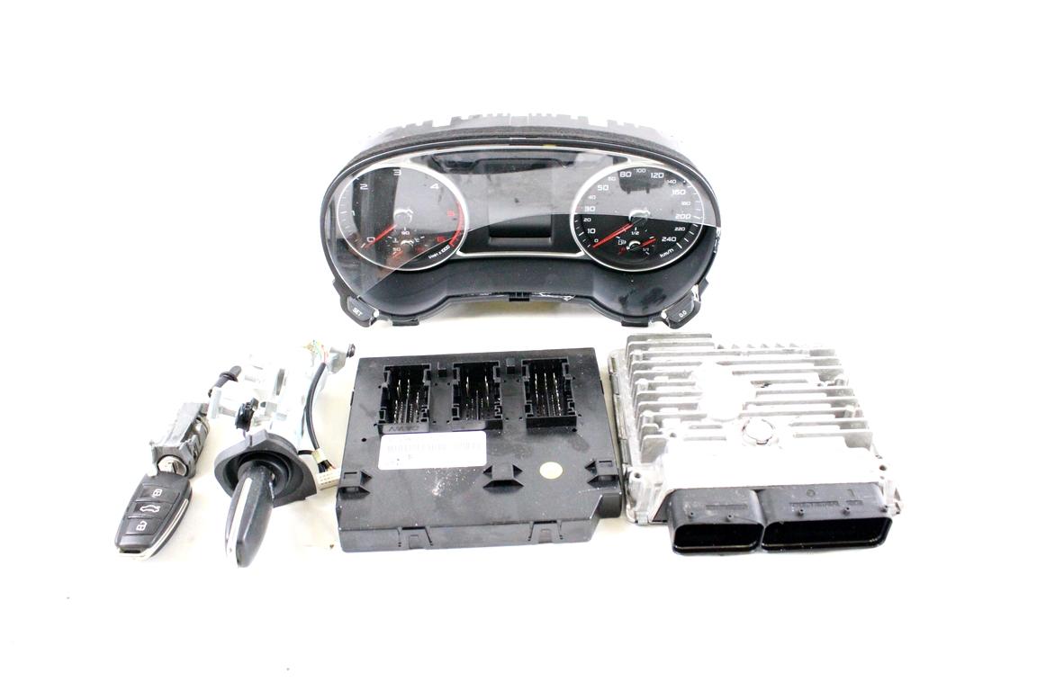 03L906023QA KIT ACCENSIONE AVVIAMENTO AUDI A1 1.6 D 66KW 5M 5P (2014) RICAMBIO USATO QUADRO STRUMENTI TRASPARENTE DANNEGGIATO, CON CENTRALINA MOTORE, BLOCCHETTI ACCENSIONE APERTURA CON CHIAVE 8X0907063N 1K0905851B 8X0920930P