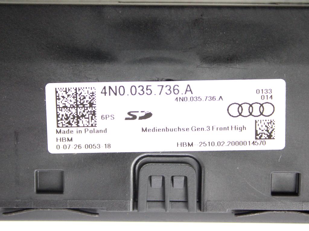 4N0035736A PORTE INGRESSO USB, SCHEDA SD, SIM AUDI Q8 3.0 D 210KW AUT 5P 4X4 (2020) RICAMBIO USATO