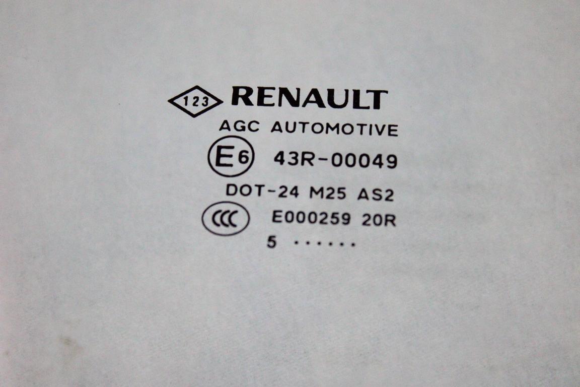 803000008R VETRO SCENDENTE PORTA ANTERIORE DESTRA RENAULT MEGANE SCENIC XMOD 1.5 D 81KW 6M 5P (2015) RICAMBIO USATO