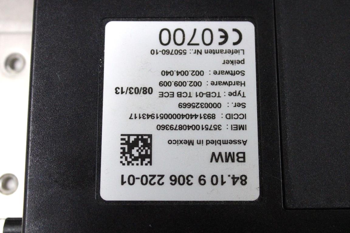 84109306220 CENTRALINA MODULO TELEFONO BLUETOOTH BMW SERIE 5 520D F11 SW 2.0 D 135KW AUT 5P (2013) RICAMBIO USATO