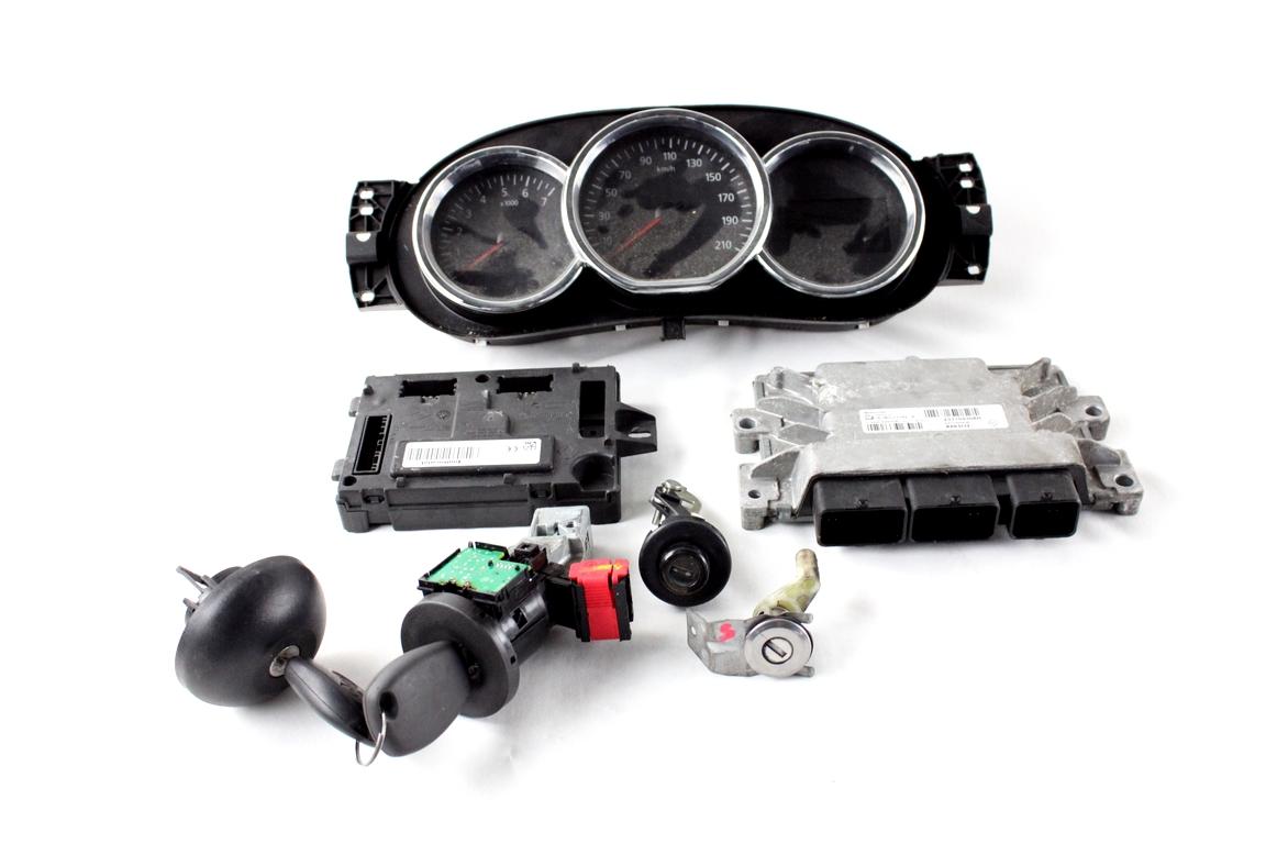 237104308R KIT ACCENSIONE AVVIAMENTO DACIA DUSTER 1.6 G 77KW 5M 5P (2014) RICAMBIO USATO CON CENTRALINA MOTORE, QUADRO STRUMENTI CONTACHILOMETRI, BLOCCHETTI ACCENSIONE APERTURA CON CHIAVE 284B12330R 248102645R 