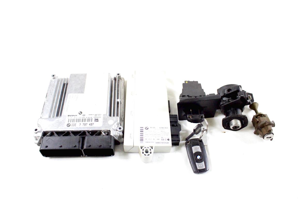 7797497 KIT ACCENSIONE AVVIAMENTO BMW SERIE 3 320D E90 2.0 D 120KW 6M 4P (2005) RICAMBIO USATO CON CENTRALINA MOTORE, BLOCCHETTI ACCENSIONE APERTURA CON CHIAVE 6964051