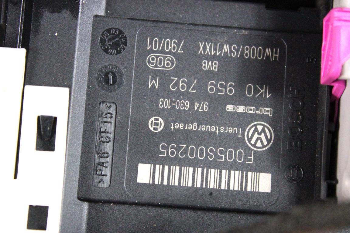 3C1837462H MOTORINO MECCANISMO ALZA-VETRO ALZA-CRISTALLO PORTA ANTERIORE DESTRA VOLKSWAGEN PASSAT SW 2.0 D 103KW 6M 5P (2008) RICAMBIO USATO 1K0959702Q 1K0959792M