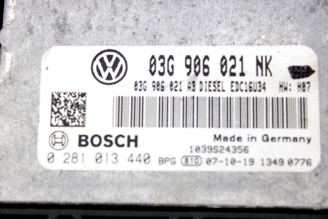 03G906021NK KIT ACCENSIONE AVVIAMENTO VOLKSWAGEN PASSAT SW 2.0 D 103KW 6M 5P (2008) RICAMBIO USATO CON CENTRALINA MOTORE, QUADRO STRUMENTI, BLOCCHETTI ACCENSIONE APERTURA CON CHIAVE 0281013440 3C0937049AJ 3C0959433R 3C0905843Q 3C0905861G