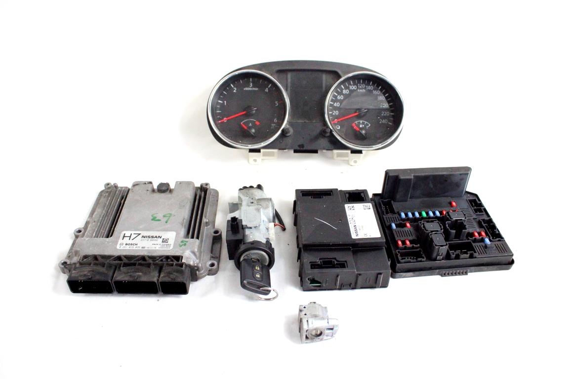 23710BB58E KIT ACCENSIONE AVVIEMENTO NISSAN QASHQAI 1.6 D 96KW 6M 5P (2013) RICAMBIO USATO CON CENTRALINA MOTORE, QUADRO STRUMENTI, BLOCCHETTI ACCENSIONE APERTURA CON CHIAVE 0281019035 2009DJ3410 284B2BR02A 284B7BB00C 24810BR52B