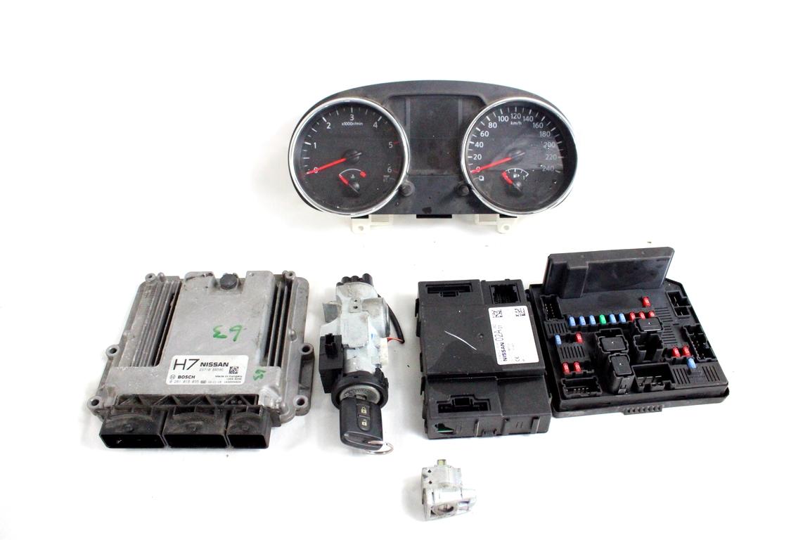 23710BB58E KIT ACCENSIONE AVVIEMENTO NISSAN QASHQAI 1.6 D 96KW 6M 5P (2013) RICAMBIO USATO CON CENTRALINA MOTORE, QUADRO STRUMENTI, BLOCCHETTI ACCENSIONE APERTURA CON CHIAVE 0281019035 2009DJ3410 284B2BR02A 284B7BB00C 24810BR52B