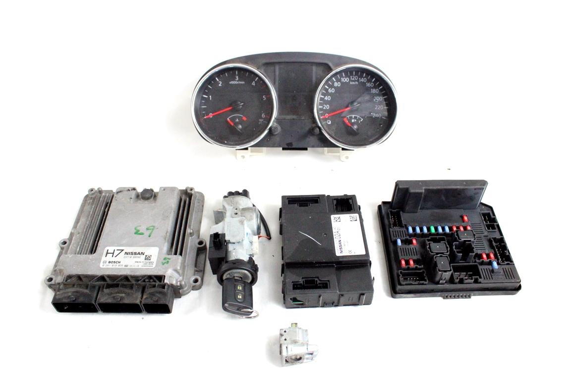 23710BB58E KIT ACCENSIONE AVVIEMENTO NISSAN QASHQAI 1.6 D 96KW 6M 5P (2013) RICAMBIO USATO CON CENTRALINA MOTORE, QUADRO STRUMENTI, BLOCCHETTI ACCENSIONE APERTURA CON CHIAVE 0281019035 2009DJ3410 284B2BR02A 284B7BB00C 24810BR52B