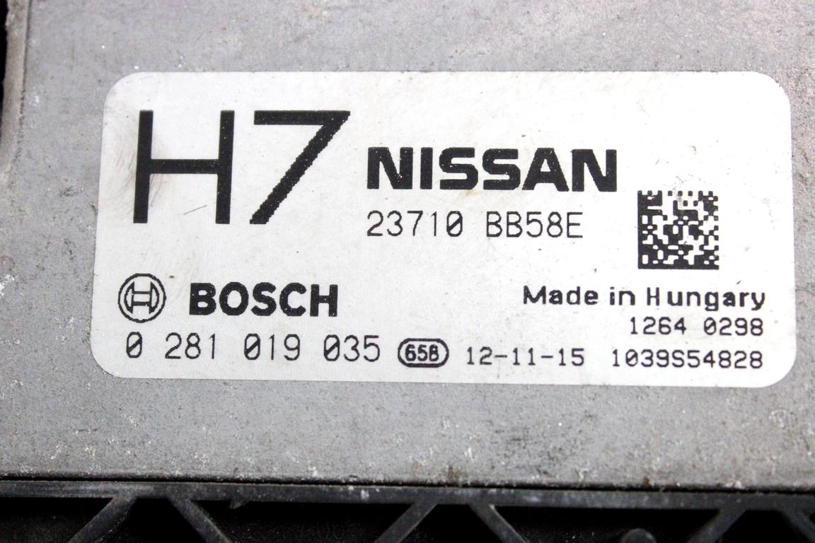 23710BB58E KIT ACCENSIONE AVVIEMENTO NISSAN QASHQAI 1.6 D 96KW 6M 5P (2013) RICAMBIO USATO CON CENTRALINA MOTORE, QUADRO STRUMENTI, BLOCCHETTI ACCENSIONE APERTURA CON CHIAVE 0281019035 2009DJ3410 284B2BR02A 284B7BB00C 24810BR52B