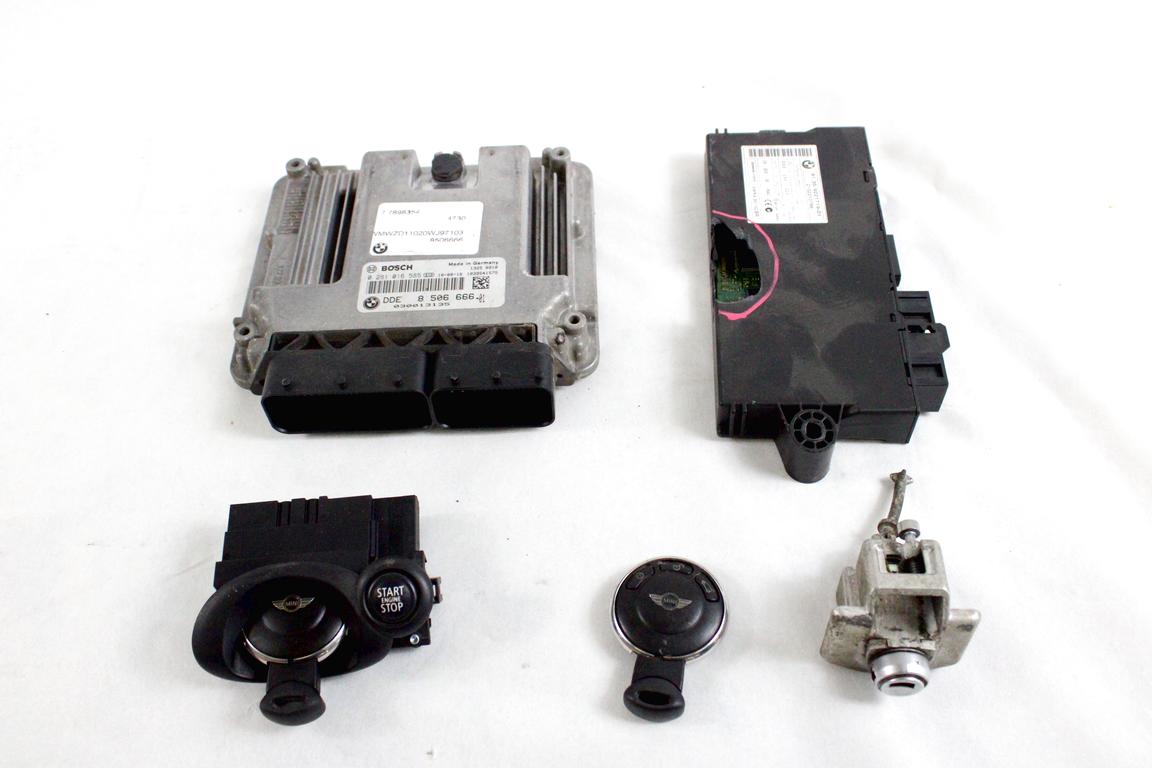 8506666 KIT ACCENSIONE AVVIAMENTO MINI COUNTRYMAN R60 ONE D 1.6 D 66KW 6M 5P (2010) RICAMBIO USATO CON CENTRALINA MOTORE, BLOCCHETTI ACCENSIONE APERTURA CON CHIAVE 9221719