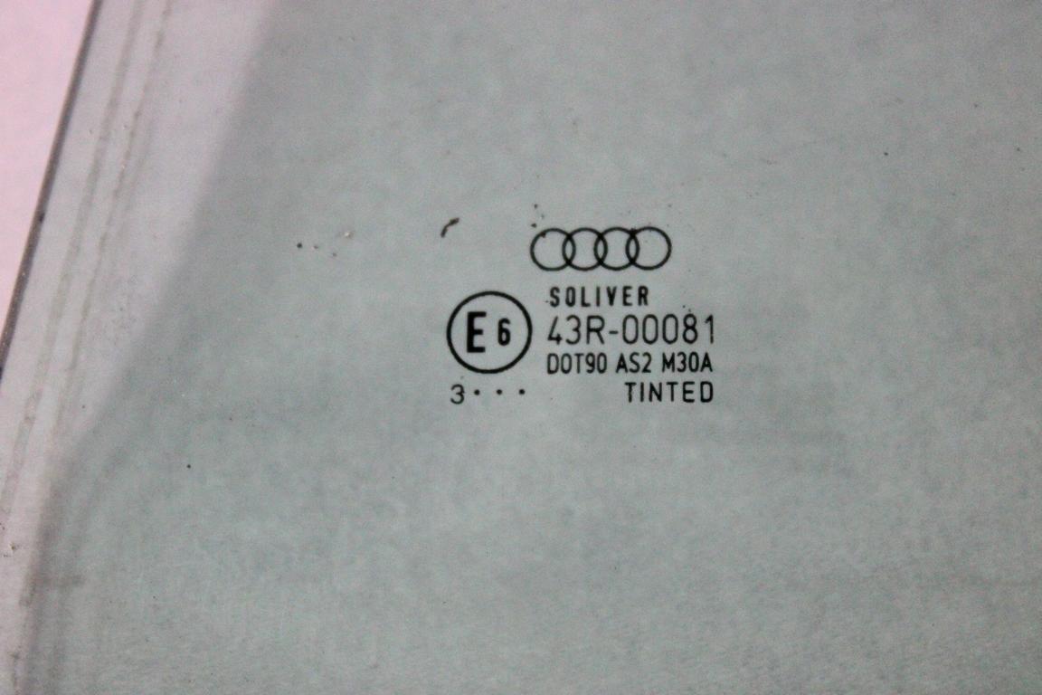 8E9845025 VETRO SCENDENTE PORTA POSTERIORE SINISTRA AUDI A4 SW 1.9 D 96KW 6M 5P (2004) RICAMBIO USATO