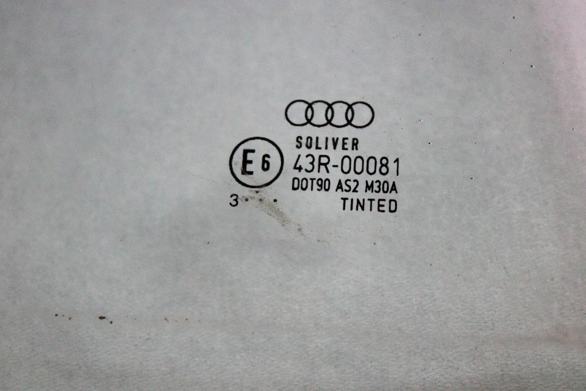 8E9845026 VETRO SCENDENTE PORTA POSTERIORE DESTRA AUDI A4 SW 1.9 D 96KW 6M 5P (2004) RICAMBIO USATO