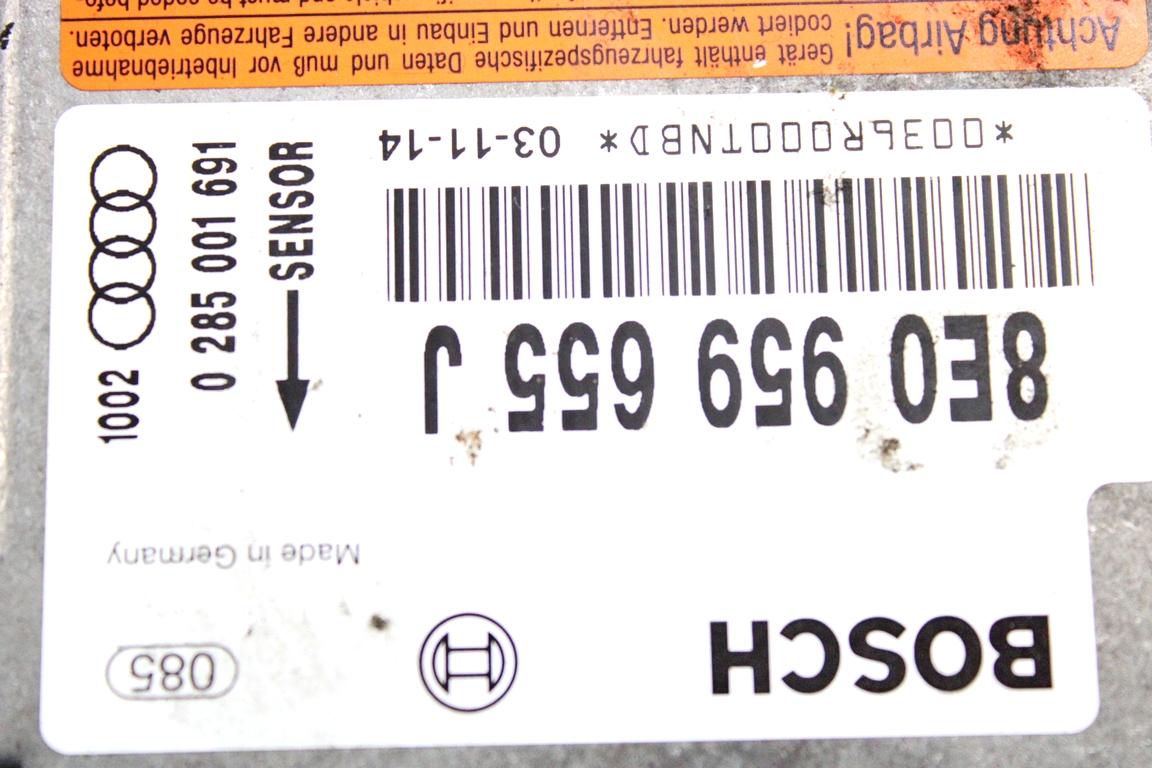 8E0959655J KIT AIRBAG AUDI A4 SW 1.9 D 96KW 6M 5P (2004) RICAMBIO USATO CON PRETENSIONATORI CINTURE DI SICUREZZA, CENTRALINA AIRBAG, AIRBAG VOLANTE GUIDATORE, AIRBAG PASSEGGERO, CRUSCOTTO 0285001691 8P0880201J 8E0880204E