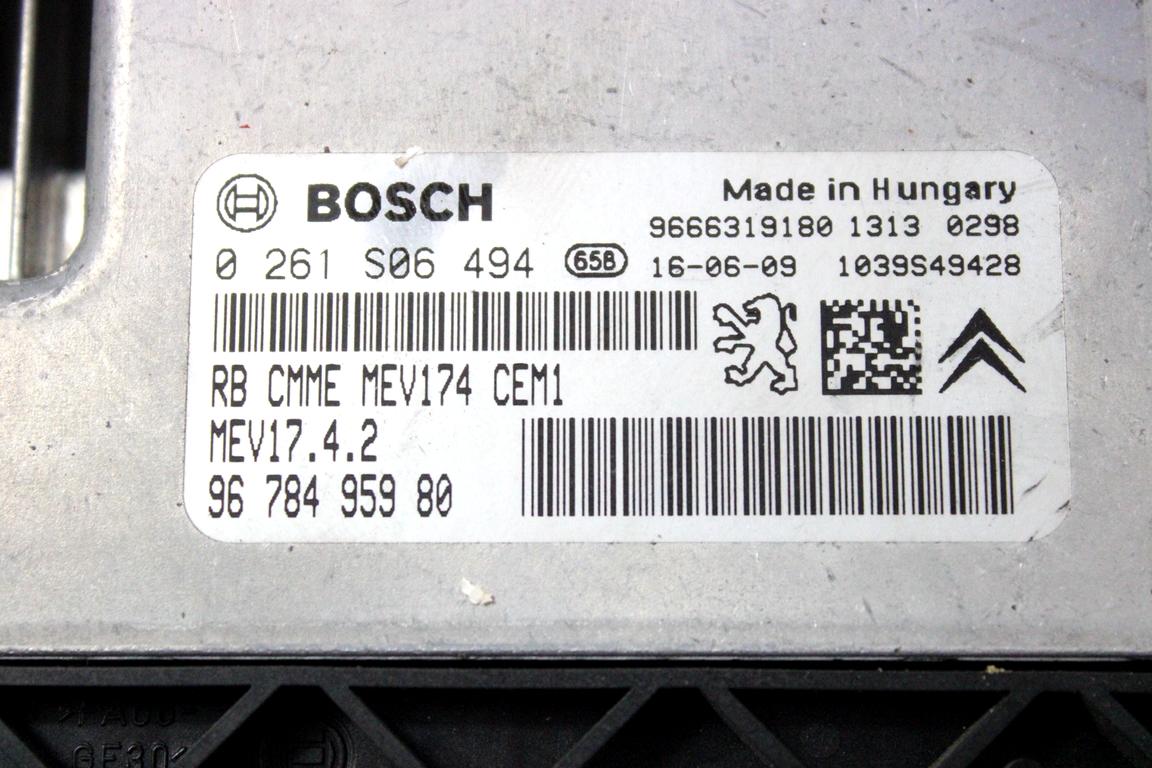 9678495980 KIT ACCENSIONE AVVIAMENTO CITROEN C3 PICASSO 1.4 B 70KW 5M 5P (2016) RICAMBIO USATO CON CENTRALINA MOTORE, BLOCCHETTI ACCENSIONE APERTURA CON CHIAVE 0261S06494 9666319180 9663123280 9666952080