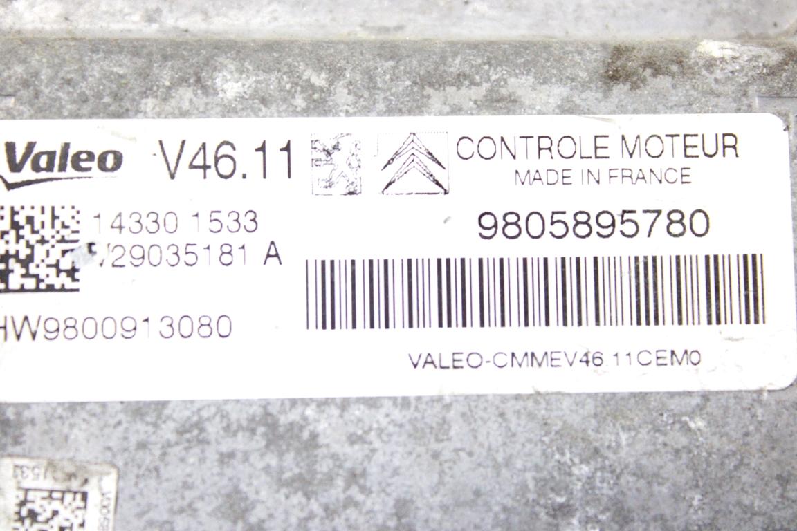 9805895780 KIT ACCENSIONE AVVIAMENTO CITROEN C4 CACTUS 1.2 B 55KW 5M 5P (2015) RICAMBIO USATO CON CENTRALINA MOTORE, BLOCCHETTI ACCENSIONE APERTURA CON CHIAVE 9807531680 9663123380