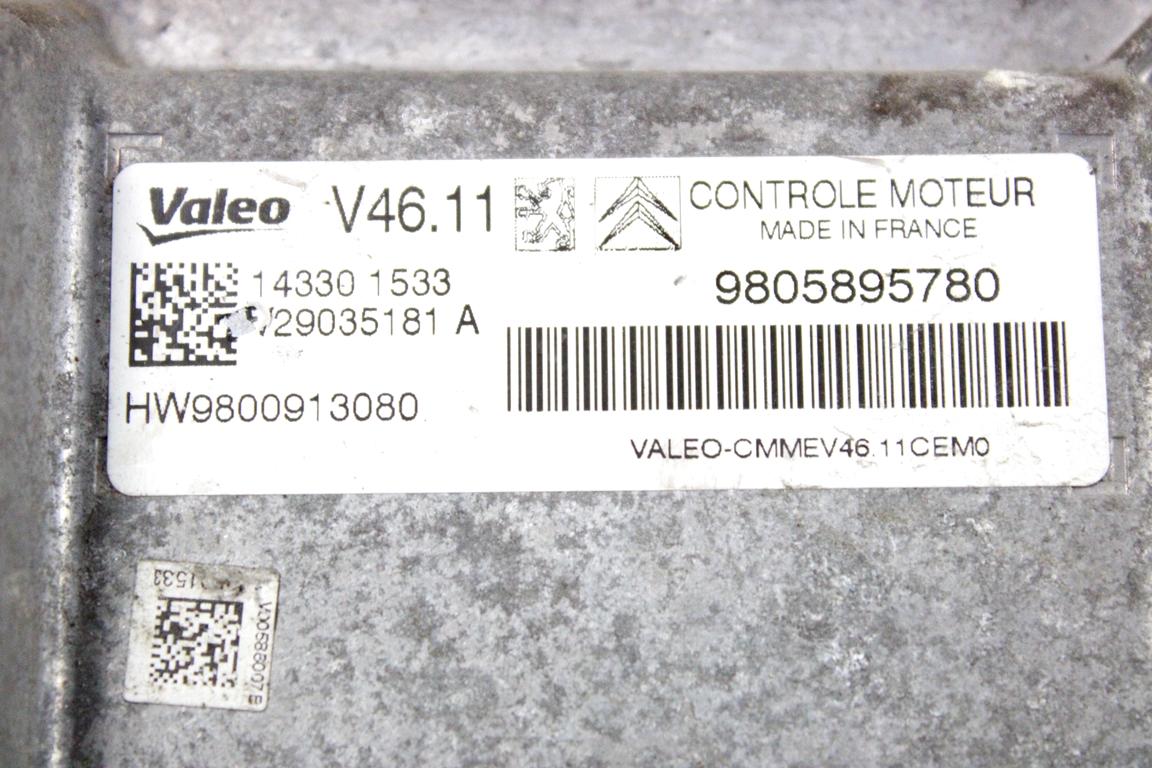 9805895780 KIT ACCENSIONE AVVIAMENTO CITROEN C4 CACTUS 1.2 B 55KW 5M 5P (2015) RICAMBIO USATO CON CENTRALINA MOTORE, BLOCCHETTI ACCENSIONE APERTURA CON CHIAVE 9807531680 9663123380