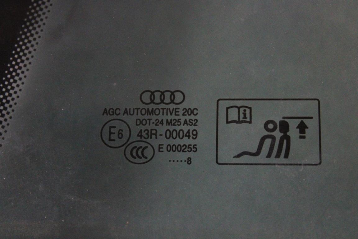 8V7845297K VETRO SCENDENTE PARAFANGO POSTERIORE SINISTRO OSCURATO CON PELLICOLA AUDI A3 2.0 D 4X4 110KW AUT 2P (2018) RICAMBIO USATO