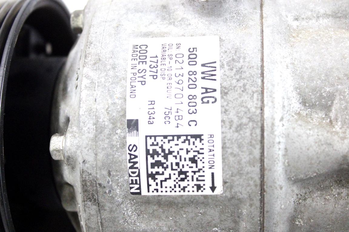 5Q0820803C COMPRESSORE CLIMATIZZATORE CLIMA A/C SKODA RAPID 1.6 D 66KW 5M 5P (2014) RICAMBIO USATO