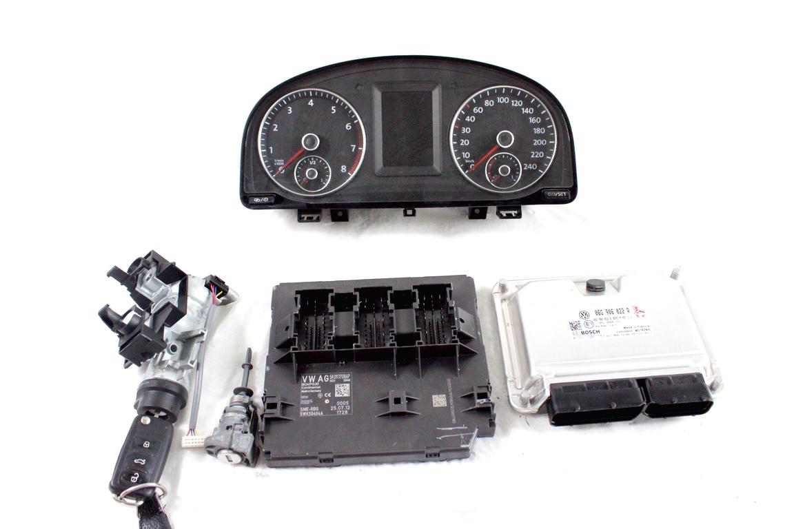 06G906022R KIT ACCENSIONE AVVIAMENTO VOLKSWAGEN CADDY 2.0 M 80KW 5M 5P (2012) RICAMBIO USATO CON CENTRALINA MOTORE, QUADRO STRUMENTI CONTACHILOMETRI, BLOCCHETTI ACCENSIONE APERTURA CON CHIAVE