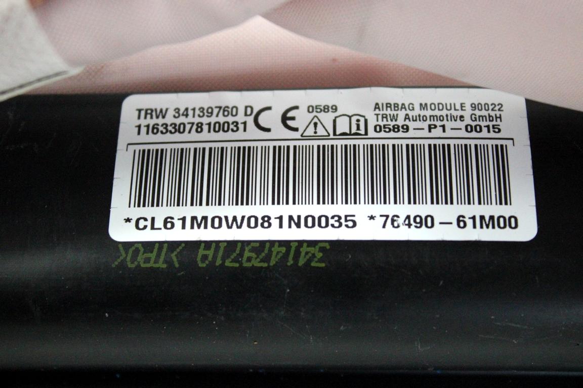 76490-61M00 AIRBAG LATERALE A TENDINA LATO SINISTRO SUZUKI S-CROSS 1.4 I 95KW 6M 5P (2022) RICAMBIO USATO