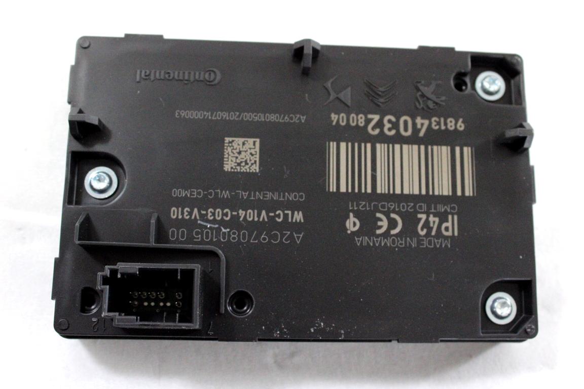 981340328004 BASE RICARICA WIRELESS BATTERIA TELEFONO PEUGEOT 3008 2.0 D 110KW AUT 5P (2016) RICAMBIO USATO