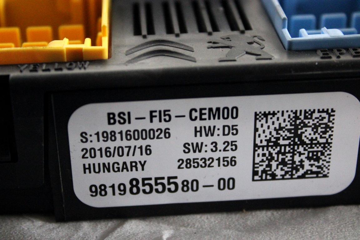 9809447980 KIT ACCENSIONE AVVIAMENTO PEUGEOT 3008 2.0 D 110KW AUT 5P (2016) RICAMBIO USATO CON CENTRALINA MOTORE, BLOCCHETTI ACCENSIONE APERTURA CON CHIAVE 9819855580 9815905380 9809759880-A