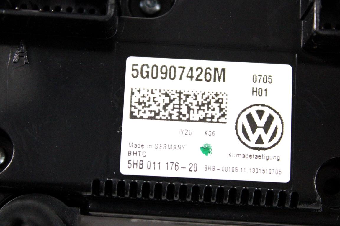 5G0907426M CENTRALINA GRUPPO DI COMANDO CLIMATIZZATRE CLIMA A/C MANUALE VOLKSWAGEN GOLF 7 1.6 D 66KW 5M 5P (2014) RICAMBIO USATO