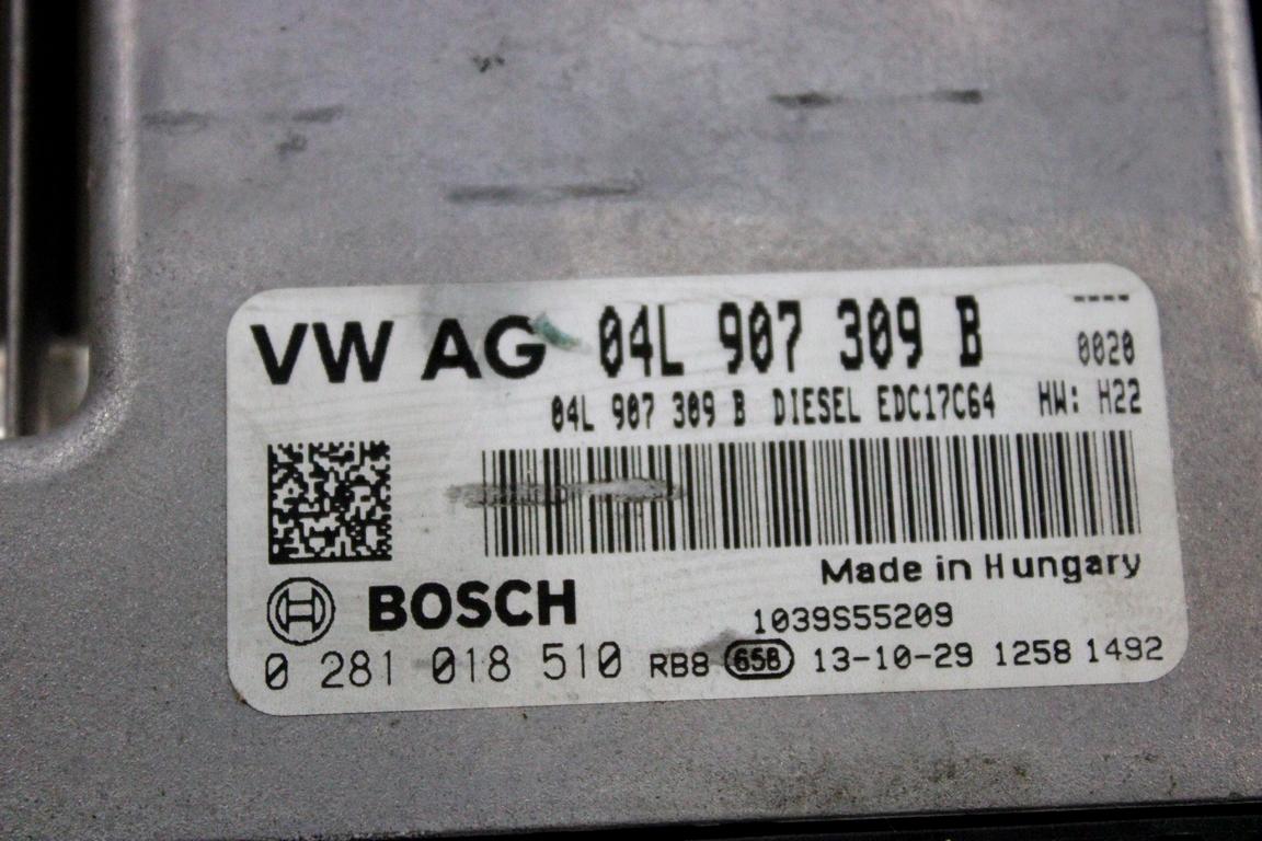 04L907309B KIT ACCENSIONE AVVIAMENTO VOLKSWAGEN GOLF 7 1.6 D 66KW 5M 5P (2014) RICAMBIO USATO CON CENTRALINA MOTORE, QUADRO STRUMENTI CONTACHILOMETRI, BLOCCHETTI ACCENSIONE APERTURA CON CHIAVE 5Q0937084AC 5Q0905865 5G0920861A