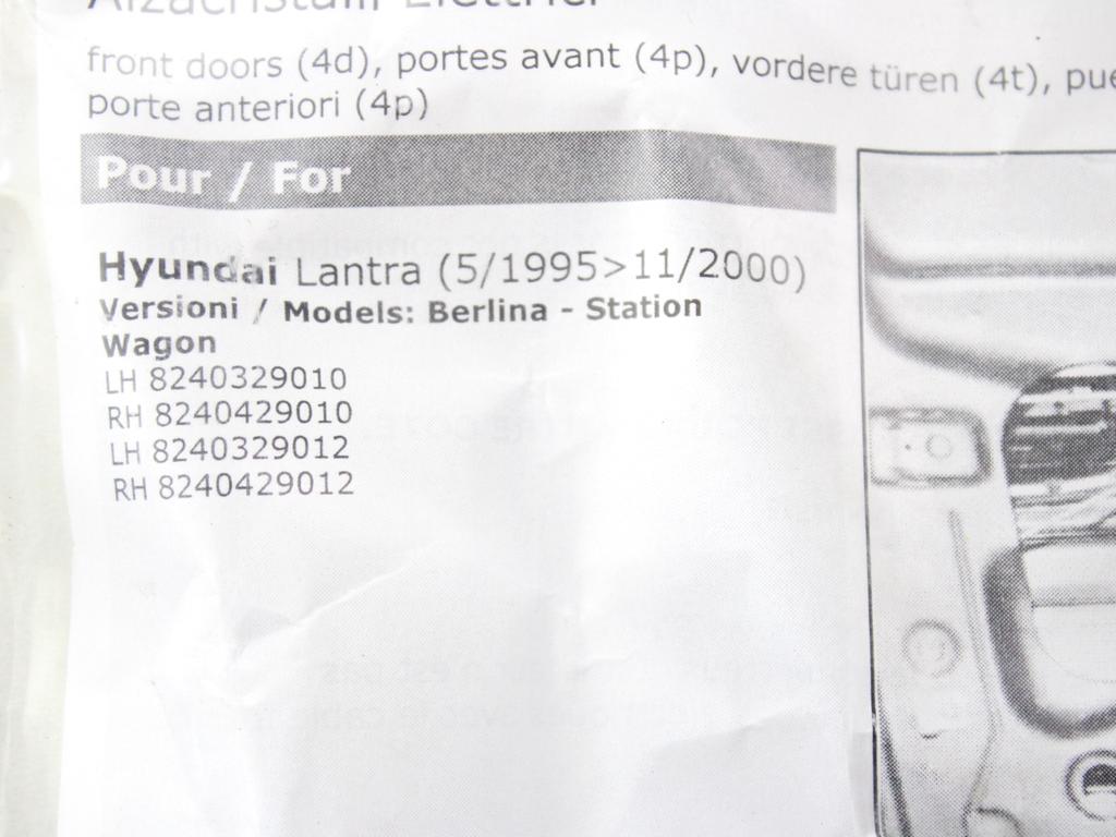 8240329010 MOTORINO MECCANISMO ALZA-VETRO ALZA-CRISTALLO PORTA ANTERIORE DESTRA HYUNDAI LANTRA 1.5 B 4P RICAMBIO NUOVO