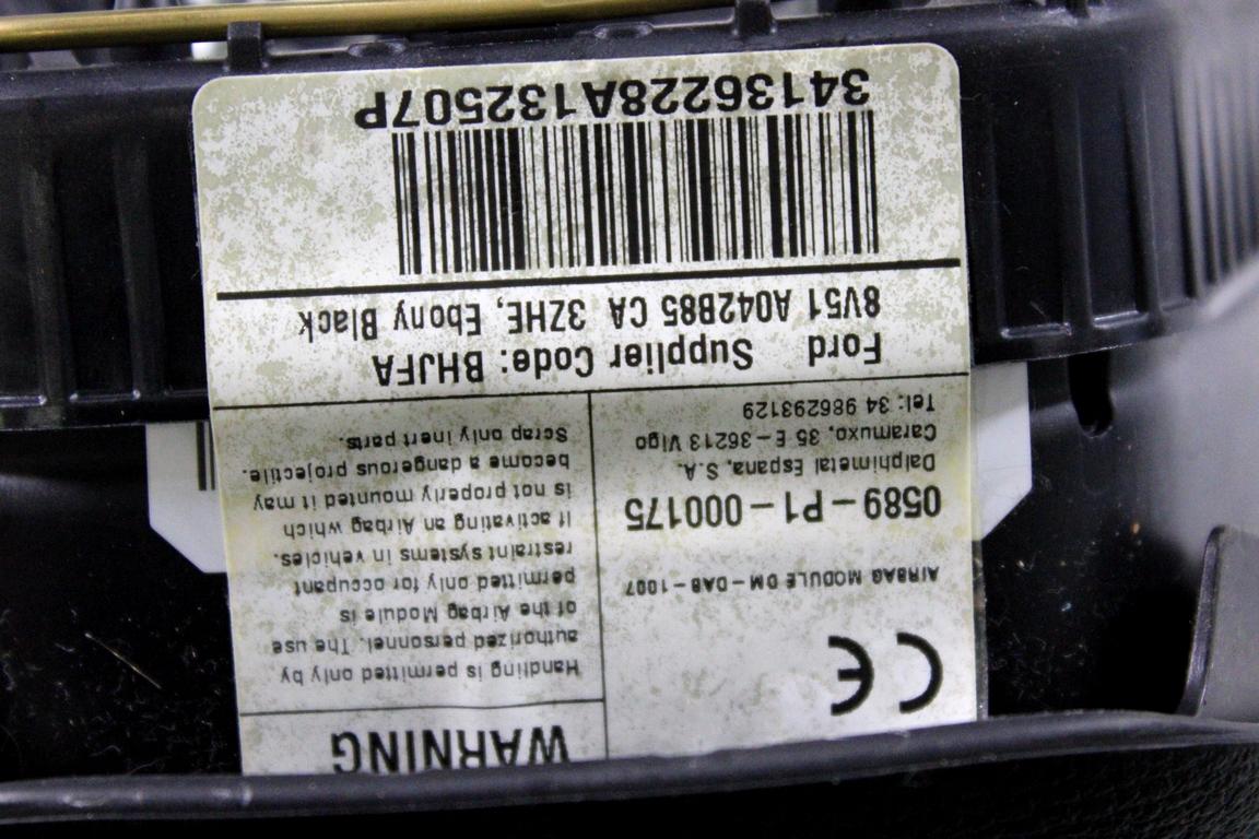C1BT-14B321-CD KIT AIRBAG FORD FORD FIESTA 1.4 G 71KW 5M 5P (2013) RICAMBIO USATO CON PRETENSIONATORI CINTURE DI SICUREZZA, CENTRALINA AIRBAG, AIRBAG VOLANTE GUIDATORE, AIRBAG PASSEGGERO, CRUSCOTTO 8V51-A042B85-CA C1BB-A61295-AC C1BB-A61294-AC 
