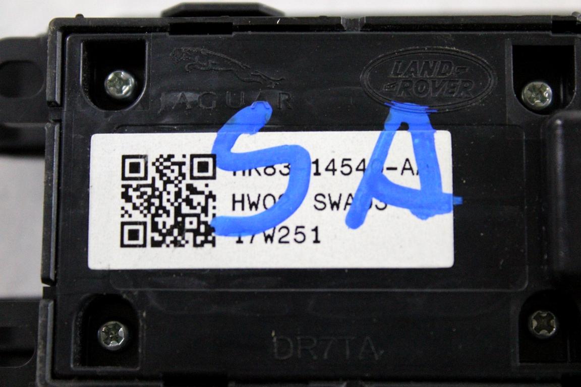 HK83-14540-AA GRUPPO DI COMANDO ALZA-VETRI ALZA-CRISTALLI PORTA ANTERIORE SINISTRA JAGUAR XF 2.0 D 4X4 132KW AUT 4P (2017) RICAMBIO USATO CON COMANDO REGOLAZIONE RETROVISORI ELETTRICI, INTERRUTTORE BLOCCO ALZA-VETRI ALZA-CRISTALLI