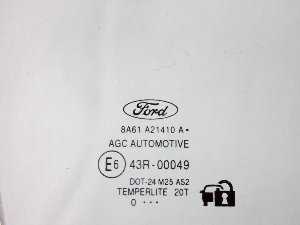 8A61-A21410-A VETRO SCENDENTE PORTA ANTERIORE DESTRA FORD FIESTA 1.4 G 71KW 5M 5P (2010) RICAMBIO USATO