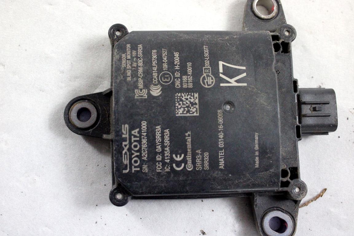 88162-K0010 SENSORE RADAR ANGOLO CIECO POSTERIORE TOYOTA YARIS P21 1.5 I 68KW AUT 5P (2021) RICAMBIO USATO